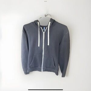 Men's Gray Zip Divided Hoodie